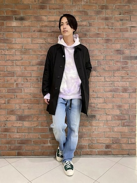 「JOURNAL STANDARD（ジャーナルスタンダード）のアイテム（ステンカラーコート）」を使った、ジャーナルスタンダード メンズさん（メンズ・173cm）の春コーディネート