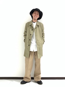 「JOURNAL STANDARD（ジャーナルスタンダード）のアイテム（ステンカラーコート）」を使った、ジャーナルスタンダード メンズさん（メンズ・173cm）の春コーディネート