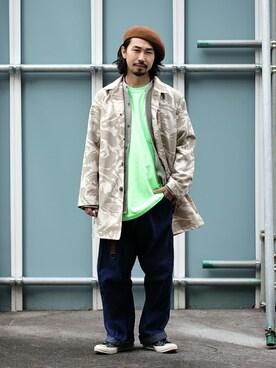 「JOURNAL STANDARD（ジャーナルスタンダード）のアイテム（ステンカラーコート）」を使った、ジャーナルスタンダード メンズさん（メンズ・173cm）の春コーディネート