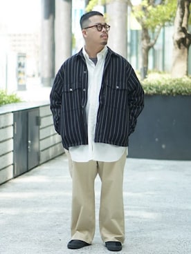 「ボタンダウンシャツ」｜「アイテム（ブルゾン）」を使った、ジャーナルスタンダード メンズさん（メンズ・173cm）の春コーディネート