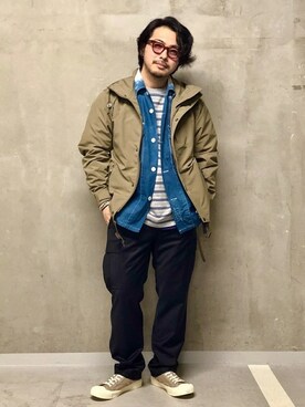 「JOURNAL STANDARD（ジャーナルスタンダード）のアイテム（マウンテンパーカー）」を使った、ジャーナルスタンダード メンズさん（メンズ・173cm）の春コーディネート