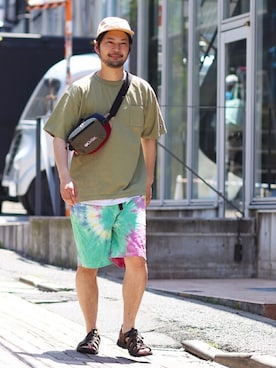 「JOURNAL STANDARD（ジャーナルスタンダード）のアイテム（帽子）」を使った、ジャーナルスタンダード メンズさん（メンズ・178cm）の夏コーディネート