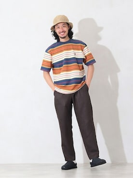 「FRED PERRY（フレッドペリー）のアイテム（Tシャツ/カットソー）」を使った、ジャーナルスタンダード メンズさん（メンズ・177cm）の夏コーディネート