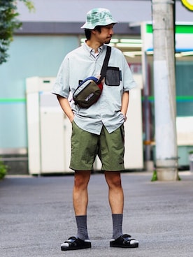 「GREGORY（グレゴリー）のアイテム（トップス）」を使った、ジャーナルスタンダード メンズさん（メンズ・178cm）の夏コーディネート