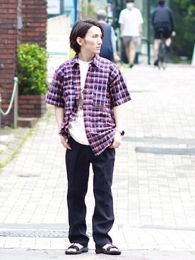 「Journal Standard TRISECT（トライセクト）のアイテム（パンツ）」を使った、ジャーナルスタンダード メンズさん（メンズ・173cm）の夏コーディネート