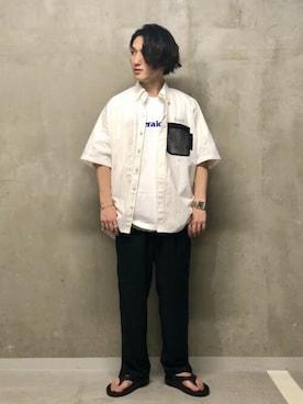 「GREGORY（グレゴリー）のアイテム（トップス）」を使った、ジャーナルスタンダード メンズさん（メンズ・173cm）の夏コーディネート