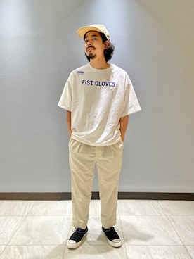 「JOURNAL STANDARD（ジャーナルスタンダード）のアイテム（帽子）」を使った、ジャーナルスタンダード メンズさん（メンズ・165cm）の夏コーディネート
