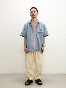 「Danner（ダナー）のアイテム（サンダル）」を使った、ジャーナルスタンダード メンズさん（メンズ・164cm）の夏コーディネート
