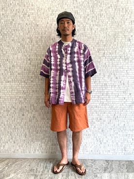 「JOURNAL STANDARD（ジャーナルスタンダード）のアイテム（帽子）」を使った、ジャーナルスタンダード メンズさん（メンズ・169cm）の夏コーディネート