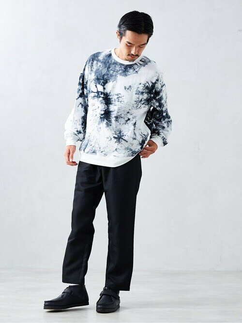 Tie Dye ビッグシルエット クルーネック スウェット セール】Tie Dye ビッグシルエット クルーネック スウェット
