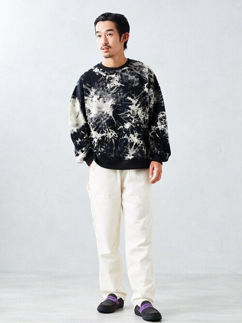 Tie Dye ビッグシルエット クルーネック スウェット セール】Tie Dye ビッグシルエット クルーネック スウェット