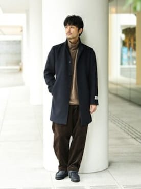 「JOURNAL STANDARD（ジャーナルスタンダード）のアイテム（チェスターコート）」を使った、ジャーナルスタンダード メンズさん（メンズ・182cm）の秋コーディネート