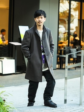 「JOURNAL STANDARD（ジャーナルスタンダード）のアイテム（チェスターコート）」を使った、ジャーナルスタンダード メンズさん（メンズ・170cm）の秋コーディネート