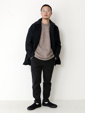 「JOURNAL STANDARD（ジャーナルスタンダード）のアイテム（ステンカラーコート）」を使った、ジャーナルスタンダード メンズさん（メンズ・168cm）の冬コーディネート