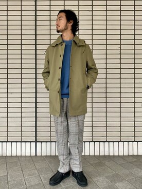「JOURNAL STANDARD（ジャーナルスタンダード）のアイテム（ステンカラーコート）」を使った、ジャーナルスタンダード メンズさん（メンズ・175cm）の冬コーディネート