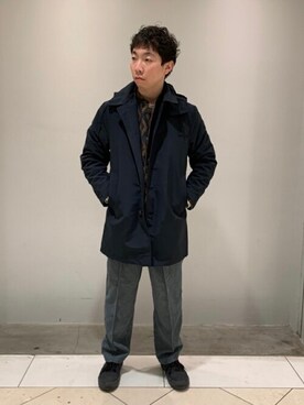 「JOURNAL STANDARD（ジャーナルスタンダード）のアイテム（ステンカラーコート）」を使った、ジャーナルスタンダード メンズさん（メンズ・165cm）の冬コーディネート