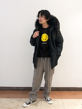 「WOOLRICH（ウールリッチ）のアイテム（ジャケット/アウター）」を使った、ジャーナルスタンダード メンズさん（メンズ・174cm）の冬コーディネート