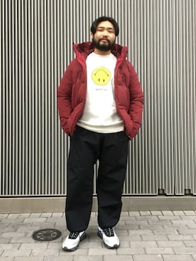 「アイテム（ダウンジャケット/コート、レッド系）」を使った、ジャーナルスタンダード メンズさん（メンズ・168cm）の冬コーディネート