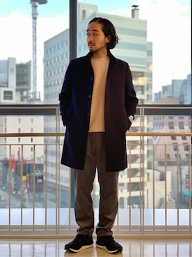 「JOURNAL STANDARD（ジャーナルスタンダード）のアイテム（チェスターコート）」を使った、ジャーナルスタンダード メンズさん（メンズ・173cm）の冬コーディネート