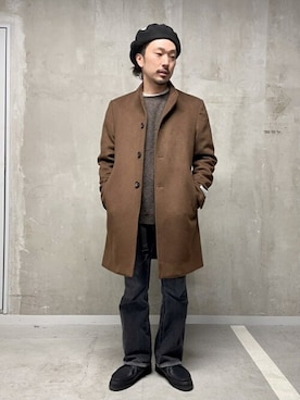 「JOURNAL STANDARD（ジャーナルスタンダード）のアイテム（チェスターコート）」を使った、ジャーナルスタンダード メンズさん（メンズ・170cm）の冬コーディネート