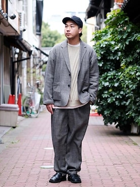 「JOURNAL STANDARD（ジャーナルスタンダード）のアイテム（セットアップ）」を使った、ジャーナルスタンダード メンズさん（メンズ・172cm）の冬コーディネート