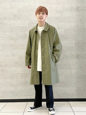 「JOURNAL STANDARD（ジャーナルスタンダード）のアイテム（ステンカラーコート）」を使った、ジャーナルスタンダード メンズさん（メンズ・173cm）の春コーディネート