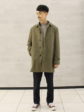 「JOURNAL STANDARD（ジャーナルスタンダード）のアイテム（ステンカラーコート）」を使った、ジャーナルスタンダード メンズさん（メンズ・178cm）の春コーディネート