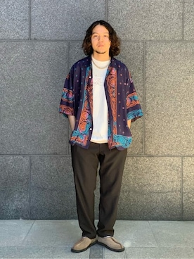 「suicoke（スイコック）のアイテム（スリッポン）」を使った、ジャーナルスタンダード メンズさん（メンズ・167cm）の夏コーディネート