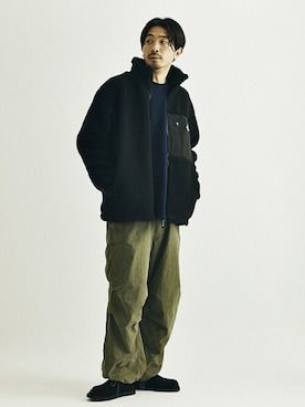 「suicoke（スイコック）のアイテム（スリッポン）」を使った、ジャーナルスタンダード メンズさん（メンズ・177cm）の秋コーディネート