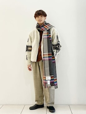 「PENDLETON（ペンドルトン）のアイテム（ブルゾン）」を使った、ジャーナルスタンダード メンズさん（メンズ・172cm）の秋コーディネート