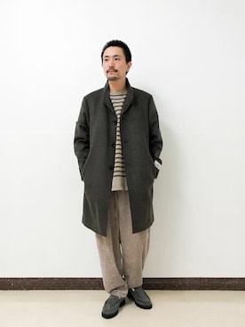 「JOURNAL STANDARD（ジャーナルスタンダード）のアイテム（チェスターコート）」を使った、ジャーナルスタンダード メンズさん（メンズ・174cm）の秋コーディネート