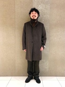 「JOURNAL STANDARD（ジャーナルスタンダード）のアイテム（チェスターコート）」を使った、ジャーナルスタンダード メンズさん（メンズ・170cm）の冬コーディネート
