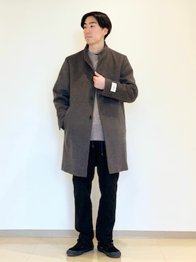 「JOURNAL STANDARD（ジャーナルスタンダード）のアイテム（チェスターコート）」を使った、ジャーナルスタンダード メンズさん（メンズ・173cm）の冬コーディネート
