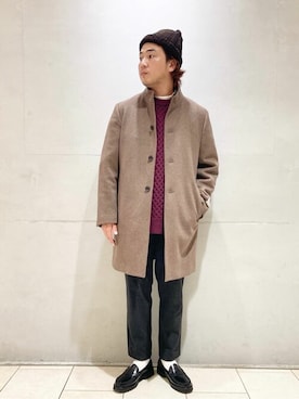 「JOURNAL STANDARD（ジャーナルスタンダード）のアイテム（チェスターコート）」を使った、ジャーナルスタンダード メンズさん（メンズ・172cm）の冬コーディネート