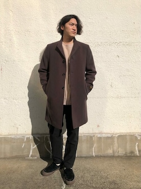 「JOURNAL STANDARD（ジャーナルスタンダード）のアイテム（チェスターコート）」を使った、ジャーナルスタンダード メンズさん（メンズ・177cm）の冬コーディネート