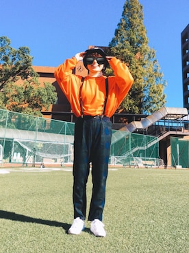 「earth（アース）のアイテム（パンツ）」を使った、Kiricheeseさん（レディース・155cm）の冬コーディネート