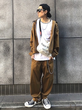 「RICHARDSON（リチャードソン）のアイテム（帽子）」を使った、後藤ユースケさん（メンズ・171cm）の春コーディネート