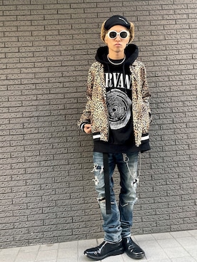 「アイテム（ブルゾン、ゴールド系）」を使った、後藤ユースケさん（メンズ・170cm）の冬コーディネート