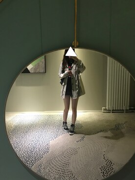 「アイテム（テーラードジャケット、シルバー系）」を使った、mochinekoさん（レディース・160cm）の夏コーディネート