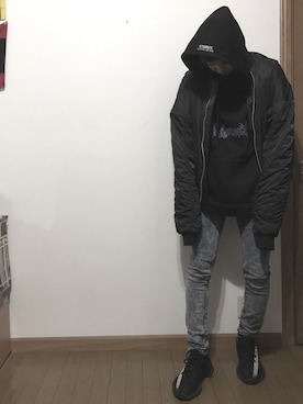 「vetements」｜「アイテム（ブルゾン）」を使った、bpさん（メンズ・175cm）の冬コーディネート
