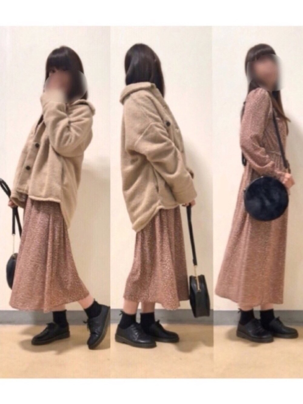 「ボアジャケット、CPOジャケット、レオパード柄、ワンピース、大人女子、アダルトおカワたん部、我が道をゆく隊、秋冬コーデ、オックスフォードシューズ、ヌキ襟」｜「しまむらのアイテム（ジャケット/アウター、ベージュ系）」を使った、hito さん（レディース・164cm）の秋コーディネートの1枚目の写真