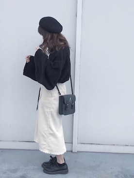 「GRL（グレイル）のアイテム（ハンチング/ベレー帽）」を使った、まるさん（レディース・153cm・10代）の冬コーディネート