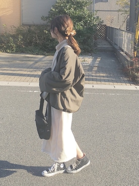 「Kastane（カスタネ）のアイテム（ブルゾン）」を使った、まるさん（レディース・153cm）の冬コーディネート