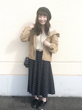 「studio CLIP（スタディオクリップ）のアイテム（ジャケット/アウター）」を使った、まるさん（レディース・153cm）の秋コーディネート
