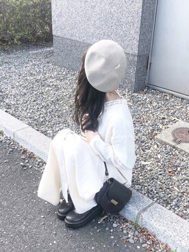 ハンチング ベレー帽を使った 白ワンピース の人気ファッションコーディネート ユーザー Wearista Wear