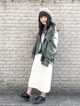 「studio CLIP（スタディオクリップ）のアイテム（帽子）」を使った、まるさん（レディース・153cm）の春コーディネート