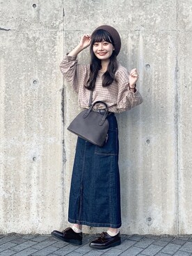 デニムスカートを使った 秋コーデ の人気ファッションコーディネート Wear