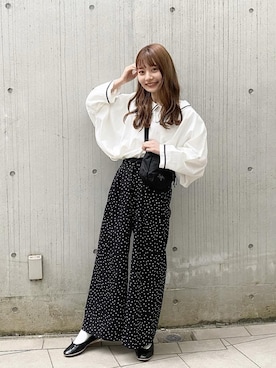 「POU DOU DOU（プードゥドゥ）のアイテム」を使った、まるさん（レディース・153cm）の春コーディネート