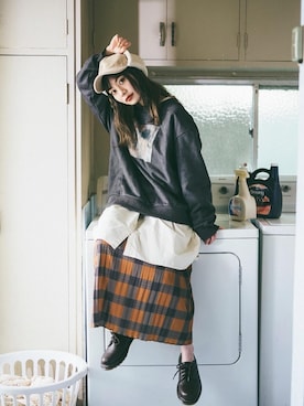 「DOUBLE NAME（ダブルネーム）のアイテム」を使った、まるさん（レディース・153cm）の秋コーディネート