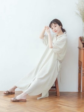「DOUBLE NAME（ダブルネーム）のアイテム」を使った、まるさん（レディース・153cm）の春コーディネート